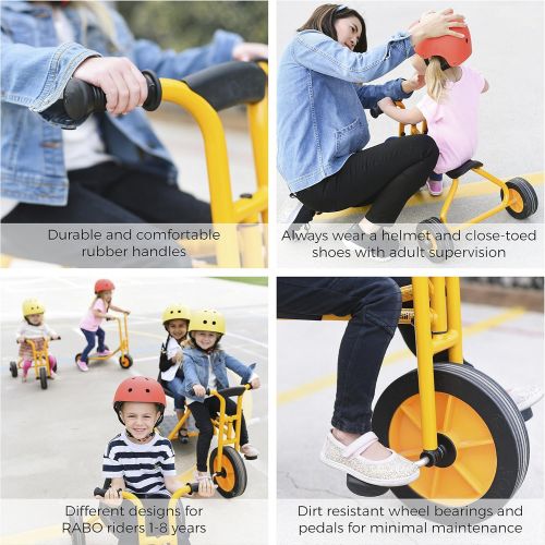  RABO My First Walking Trike (powered by ECR4Kids), Beginner No-Peddle Tricycle for Backyards & Schoolyards (YellowBlack)