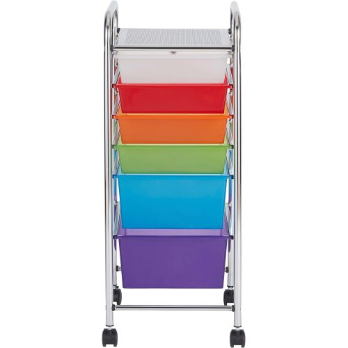  ECR4Kids 14-Drawer Mobile Organizer, Assorted Colors