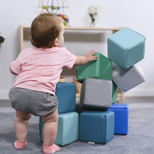  ECR4Kids Softzone Toddler Play Soft Blocks (12-Piece), Contemporary - 1