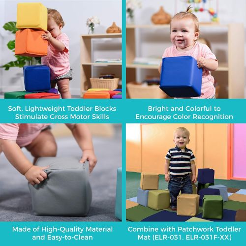  ECR4Kids Softzone Toddler Play Soft Blocks (12-Piece), Contemporary - 1