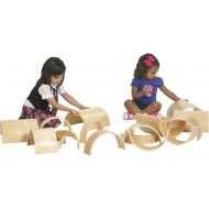 ECR4Kids Natural Hardwood Curved Play Tunnel and Arch Blocks (10-Piece)