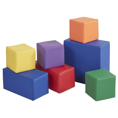  ECR4Kids Softzone Foam Big Building Blocks, Soft Play for Kids (7-Piece Set), Big Blocks, Primary