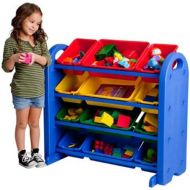 Ecr4Kids Ecr4kids 4 Tier Plastic Kids Book Shelf Storage And Toy Organizer With 12 Assorted Bins And Lids For Toddler  Kids