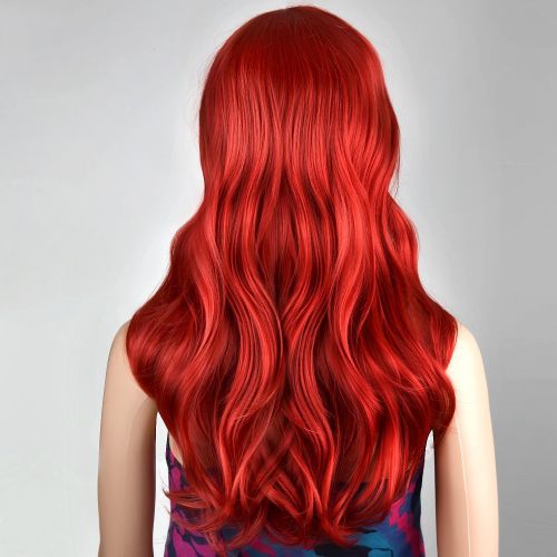  ECVTOP Ecvtop Wigs 28 inch Wavy Curly Cosplay Wig Women Wig Long Hair Heat Resistant Wig (Red)