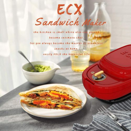  [아마존베스트]ECX Sandwich Maker, Waffle Maker, Donut Maker, Meatball Grill, 3-in-1 Detachable Non-stick Coating, LED Indicator Lights, Cool Touch Handle, Anti-skid Feet