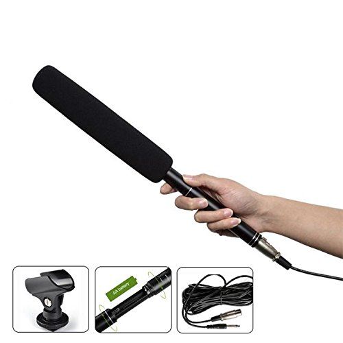  EConcept Professional Long 14.37 Camera Camcorder Shotgun Microphone Uni-Directional System Interview Condenser Mic AAA For for Canon Nikon Any DSLR Camera DV Video Camcorder EC-44