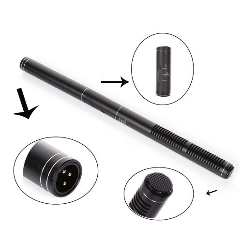  EConcept Professional Long 14.37 Camera Camcorder Shotgun Microphone Uni-Directional System Interview Condenser Mic AAA For for Canon Nikon Any DSLR Camera DV Video Camcorder EC-44