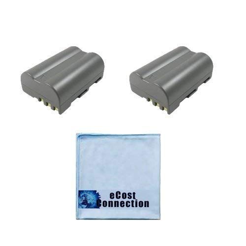  2 Replacement EN-EL3E Batteries for Nikon DSLR D300, D700, D90, D70 &More Cameras Lithium Ion and an eCost Microfiber Cloth