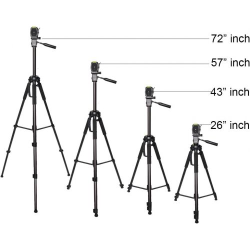  72 Inch Elite Series Professional, Full Size Camera Tripod for Canon, Nikon, Sony, Samsung, Olympus, Panasonic & Pentax + eCost Microfiber Cloth