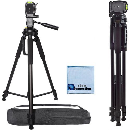  72 Inch Elite Series Professional, Full Size Camera Tripod for Canon, Nikon, Sony, Samsung, Olympus, Panasonic & Pentax + eCost Microfiber Cloth