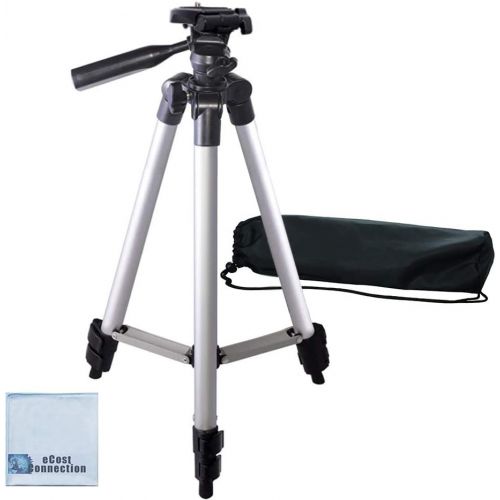  50 Inch Aluminum Camera Tripod for Canon, Nikon, Sony, Samsung, Olympus, Panasonic & Pentax + eCost Microfiber