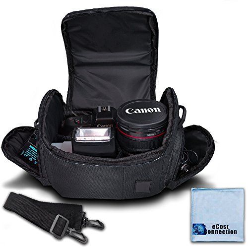  ECostConnection Medium Soft Padded Camera Equipment Bag / Case for Nikon, Canon, Sony, Pentax, Olympus Panasonic, Samsung & Many More