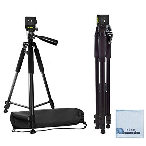  ECostConnection 60 Pro Series Professional Camera Tripod for Canon, Nikon, Sony, Samsung, Olympus, Panasonic & Pentax + eCost Microfiber Cloth