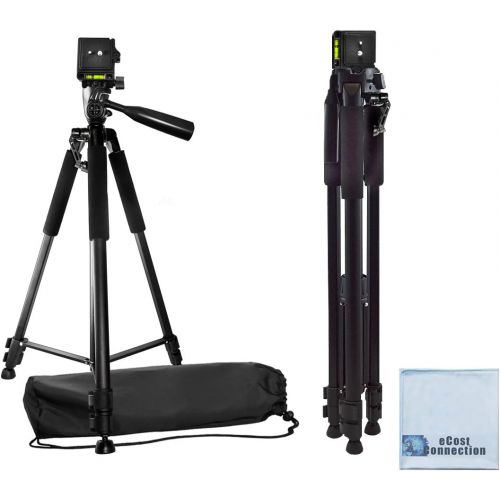  ECostConnection 60 Pro Series Professional Camera Tripod for Canon, Nikon, Sony, Samsung, Olympus, Panasonic & Pentax + eCost Microfiber Cloth