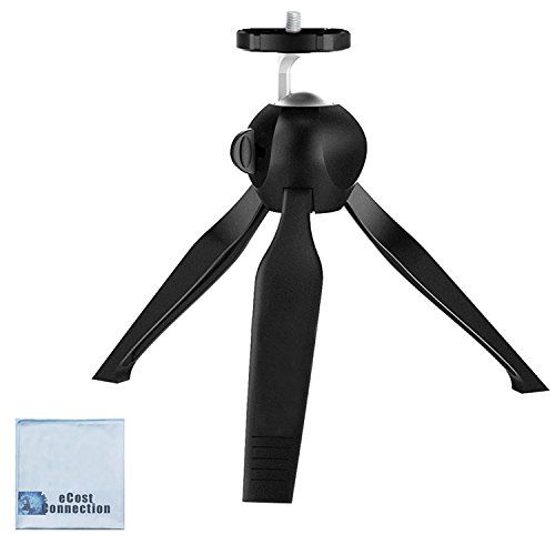  eCostConnection Mini Compact Tripod with Rotating Head for Canon, Sony, Nikon, GoPro & More Compact Cameras, DSLRs and iPhone, Android Devices + Microfiber Cloth