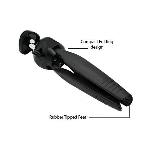  eCostConnection Mini Compact Tripod with Rotating Head for Canon, Sony, Nikon, GoPro & More Compact Cameras, DSLRs and iPhone, Android Devices + Microfiber Cloth