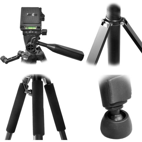  60 Inch Pro Series Professional Camera Tripod for All GoPro HERO1, HERO2, HERO3/3+, HERO4, HERO4 Session, HERO5, Hero 6, Fusion Cameras & eCostConnection Microfiber Cloth