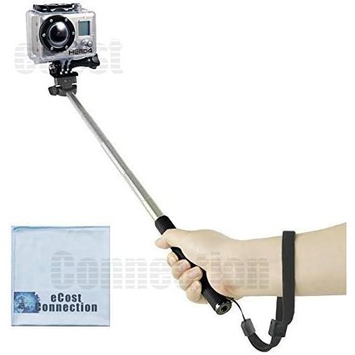  43 Inch Selfie Stick for ALL GoPro HERO Cameras Up to 3.6 Feet! & an eCostConnection Microfiber Cloth