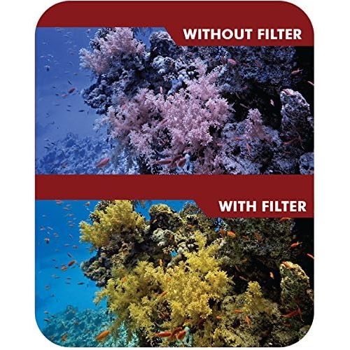  ECostConnection 4pc Filter Kit For GoPro Hero 3 Large Dive case. Filters come w/ Soft case. Red, Purple, Pink and Gray Colors. Scuba Green Water, Scuba Tropical Water, ND & Warming Filters & an eC