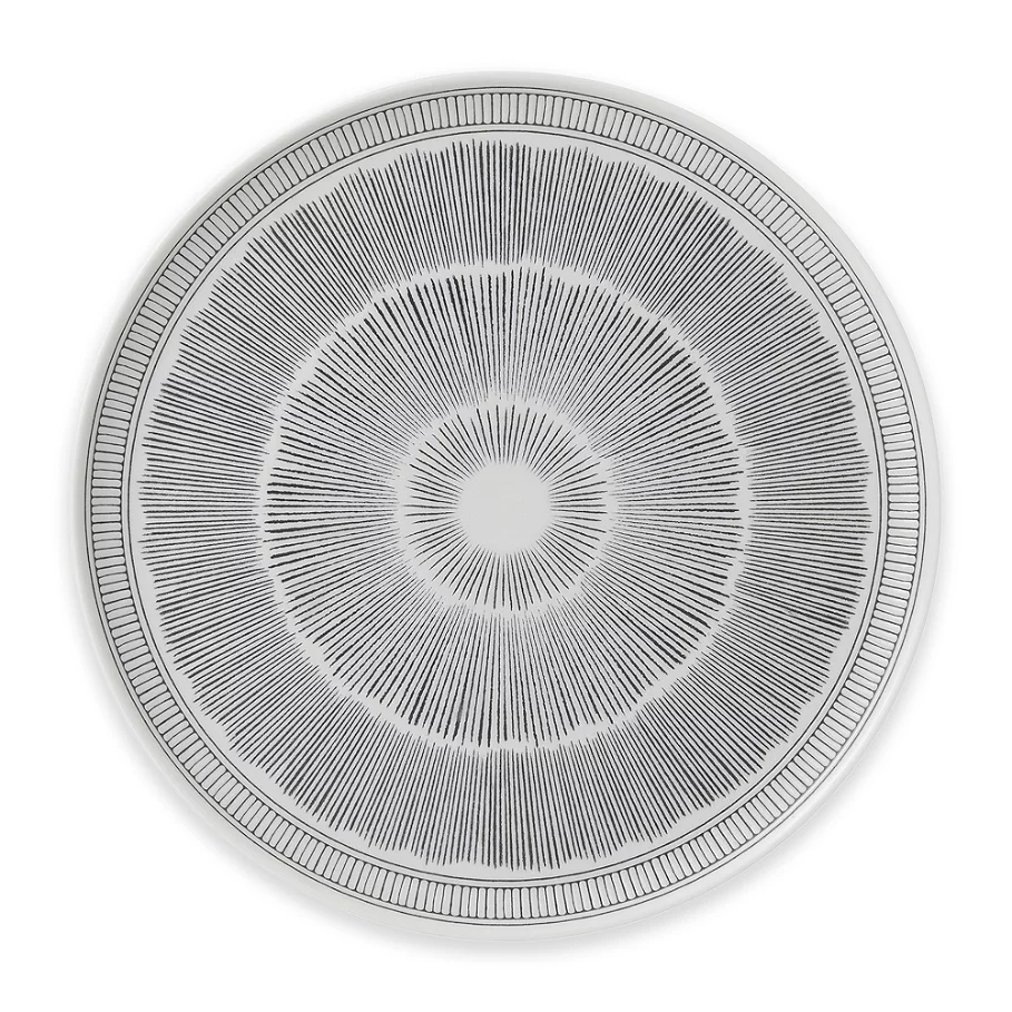 ED Ellen DeGeneres Crafted by Royal Doulton Grey Lines 12.5-Inch Round Platter