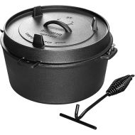 Pre-Seasoned Cast Iron Camping Dutch Ovens, Outdoor Camping Dutch Oven Pot with Lid Tripod, 6 Quart