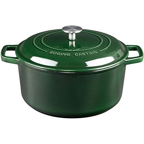  [아마존베스트]EDGING CASTING Enameled Cast Iron Dutch Oven, 6-Quart, Green