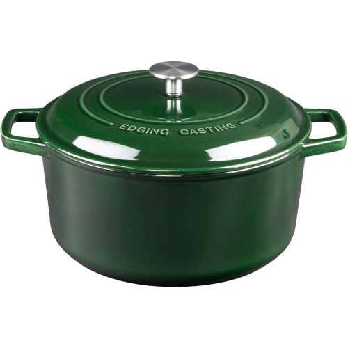  [아마존베스트]EDGING CASTING Enameled Cast Iron Dutch Oven, 6-Quart, Green