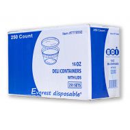 EDI SUPPLIES EDI Wholesale 250 Sets Microwavable Translucent Plastic Soup Food Deli Container With Lid (16OZ)