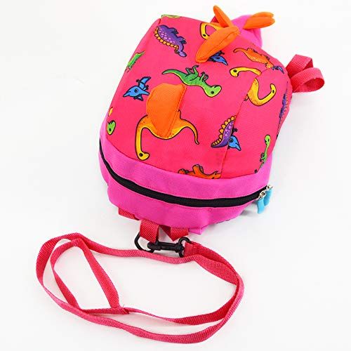  EDITHA 3-6 Year Old Children Dinosaur Backpack School bag with Safety Leash Anti-lost (Pink)