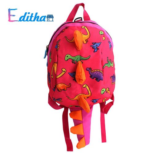  EDITHA 3-6 Year Old Children Dinosaur Backpack School bag with Safety Leash Anti-lost (Pink)