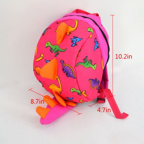  EDITHA 3-6 Year Old Children Dinosaur Backpack School bag with Safety Leash Anti-lost (Pink)