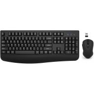 Wireless Keyboard and Mouse Combo, EDJO 2.4G Full-Sized Ergonomic Computer Keyboard with Wrist Rest and 3 Level DPI Adjustable Wireless Mouse for Windows, Mac OS Desktop/Laptop/PC