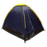 EDMBG Blue Dome Camping Tent 7x5' - 2 Person, Two Man Navy Yellow Sealed Bottom New