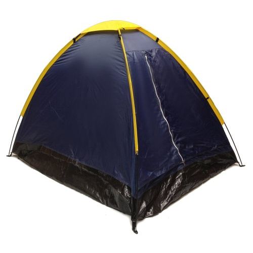  EDMBG Blue Dome Camping Tent 7x5' - 2 Person, Two Man Navy Yellow Sealed Bottom New