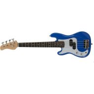 [아마존베스트]EDMBG Left Handed Electric Base Guitar, Small Scale 36 Inch Childrens Mini Sized 36 in Full Length, Color: Blue