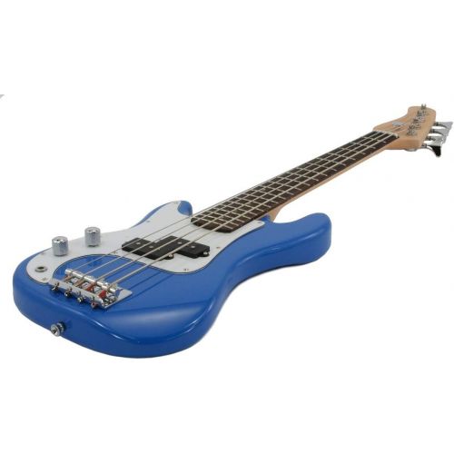  [아마존베스트]EDMBG Left Handed Electric Base Guitar, Small Scale 36 Inch Childrens Mini Sized 36 in Full Length, Color: Blue