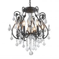 EDVIVI Edvivi 6-Light Anitque Black Crystal Chandelier Wrought Iron | Glam Lighting