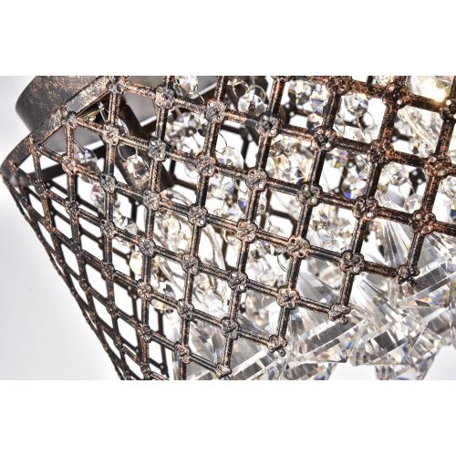  EDVIVI Edvivi 4-Light Lattice Crystal Flushmount Chandelier