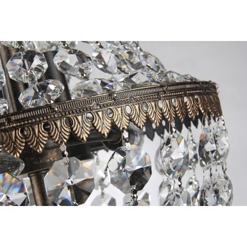  EDVIVI Edvivi 6-Light Antique Bronze Crystal Empire Chandelier Pendant Ceiling Fixture | Glam Lighting