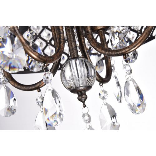  EDVIVI Edvivi Marya 4-Lights Oil Rubbed Bronze Round Crystal Chandelier Ceiling Fixture | Beaded Drum Shade | Glam Lighting