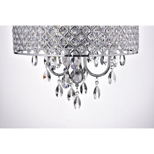  EDVIVI EPG801CH 4 Light Crystal Chandelier Ceiling Fixture