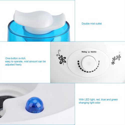  EECOO 3L Ultrasonic Cool Mist Humidifier,Quiet Operation,and Multicolor Night Light Function