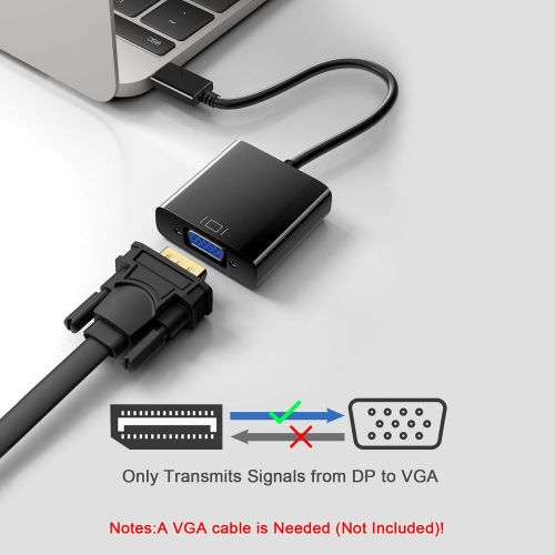  Display Port to VGA, EEEkit Gold-Plated DisplayPort to VGA Converter Adapter (Male to Female) for Computer, Desktop, Laptop, PC, Monitor, Projector, HDTV, HP, Lenovo, Dell, ASUS an