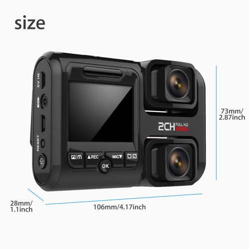  EEEkit 4inch HD 1080P 170 Degree 3 Lens Car DVR Dash Cam Video G-sensor Recorder Rearview Camera