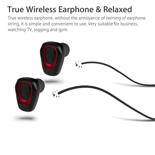  EEEkit Bluetooth 4.2 Bass True Wireless Headphones, Sports Wireless Earbuds Earphones, Built-in Microphone for iPhone, Samsung, Android Phone