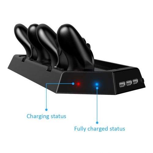  EEEkit Vertical Stand for PS4 Pro with Cooling Fan, Controller Charging Station for Sony Playstation 4 Pro Game Console, Charger for Dualshock 4 ( Not for Regular PS4Slim )