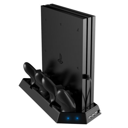  EEEkit Vertical Stand for PS4 Pro with Cooling Fan, Controller Charging Station for Sony Playstation 4 Pro Game Console, Charger for Dualshock 4 ( Not for Regular PS4Slim )