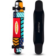 EEGUAI 46 inch Skateboard 8 Layer Maple Complete Longboard Complete Cruiser for Cruising, Carving, Free-Style and Downhill (Color : A)