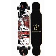 EEGUAI 42inch Skateboard,8-Ply Maple Drop Through Freestyle Complete Skateboard Cruiser for Cruising,Carving,Free-Style and Downhill (Color : D)
