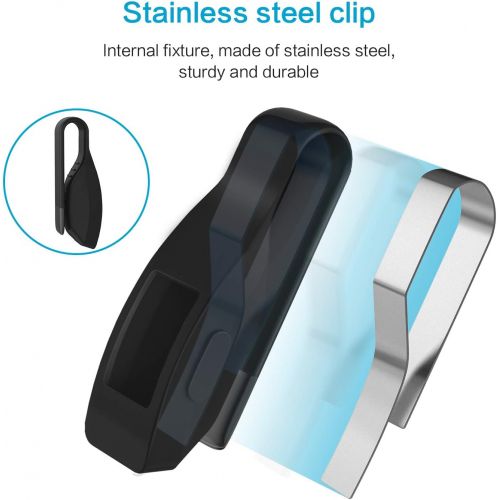  [아마존베스트]EEweca 2-Pack Clip for Fitbit Inspire or Inspire HR Holder Accessory, Black+Sangria